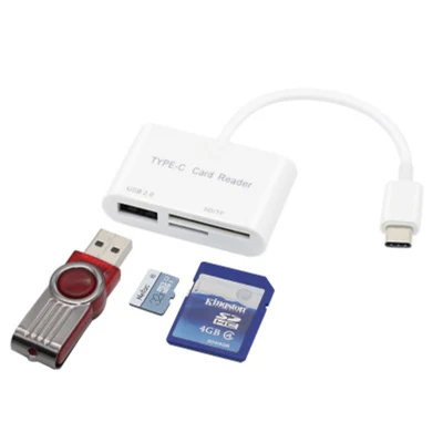 3 en 1 USB C Lector de tarjetas SD Adaptador de tarjeta de memoria de cámara USB para nuevo iPad PRO Mac Chromebook X